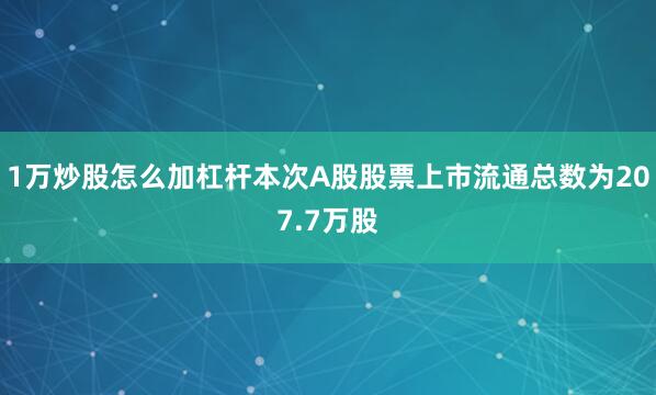 1万炒股怎么加杠杆本次A股股票上市流通总数为207.7万股