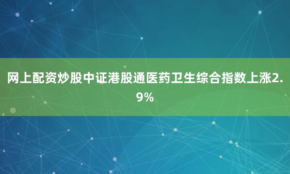 网上配资炒股中证港股通医药卫生综合指数上涨2.9%